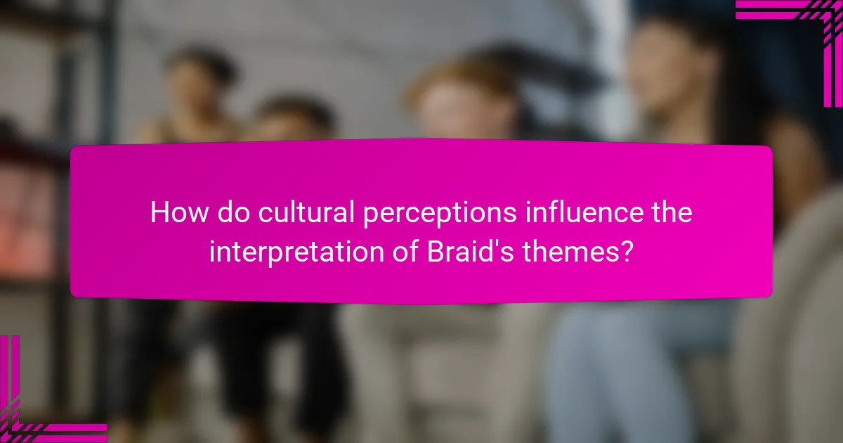 How do cultural perceptions influence the interpretation of Braid's themes?