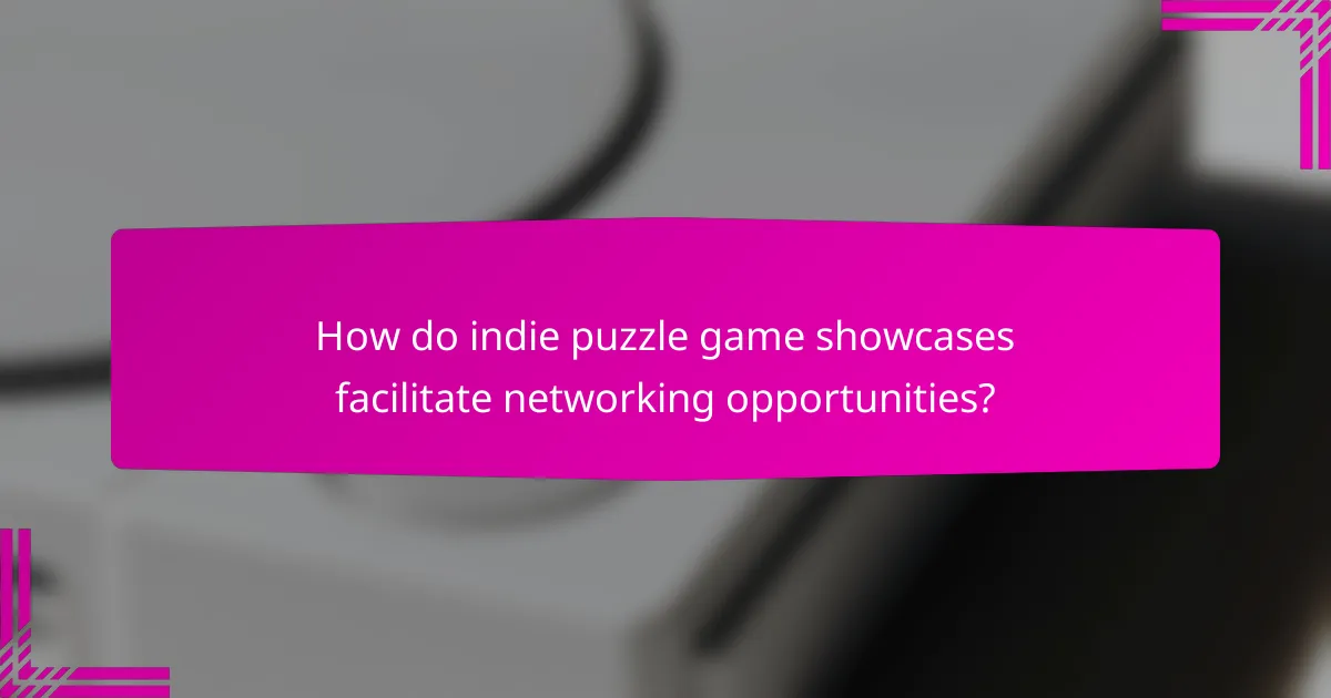 How do indie puzzle game showcases facilitate networking opportunities?