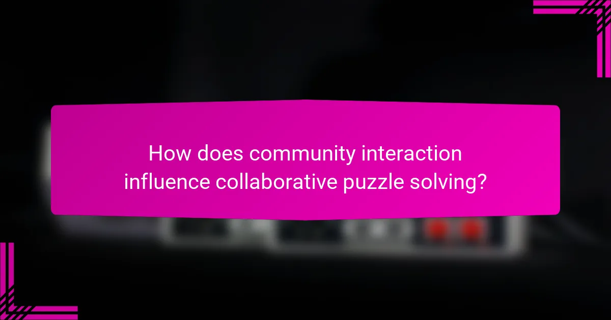 How does community interaction influence collaborative puzzle solving?