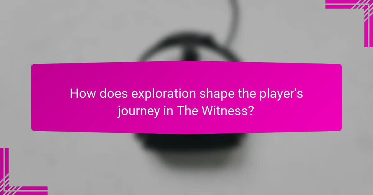 How does exploration shape the player's journey in The Witness?
