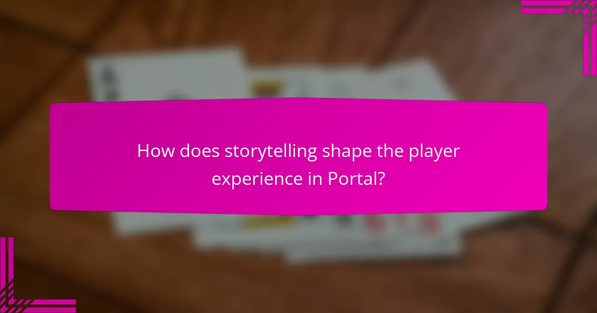 How does storytelling shape the player experience in Portal?