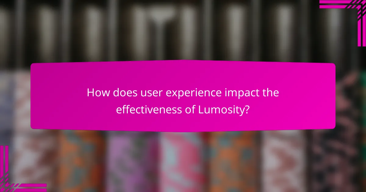 How does user experience impact the effectiveness of Lumosity?