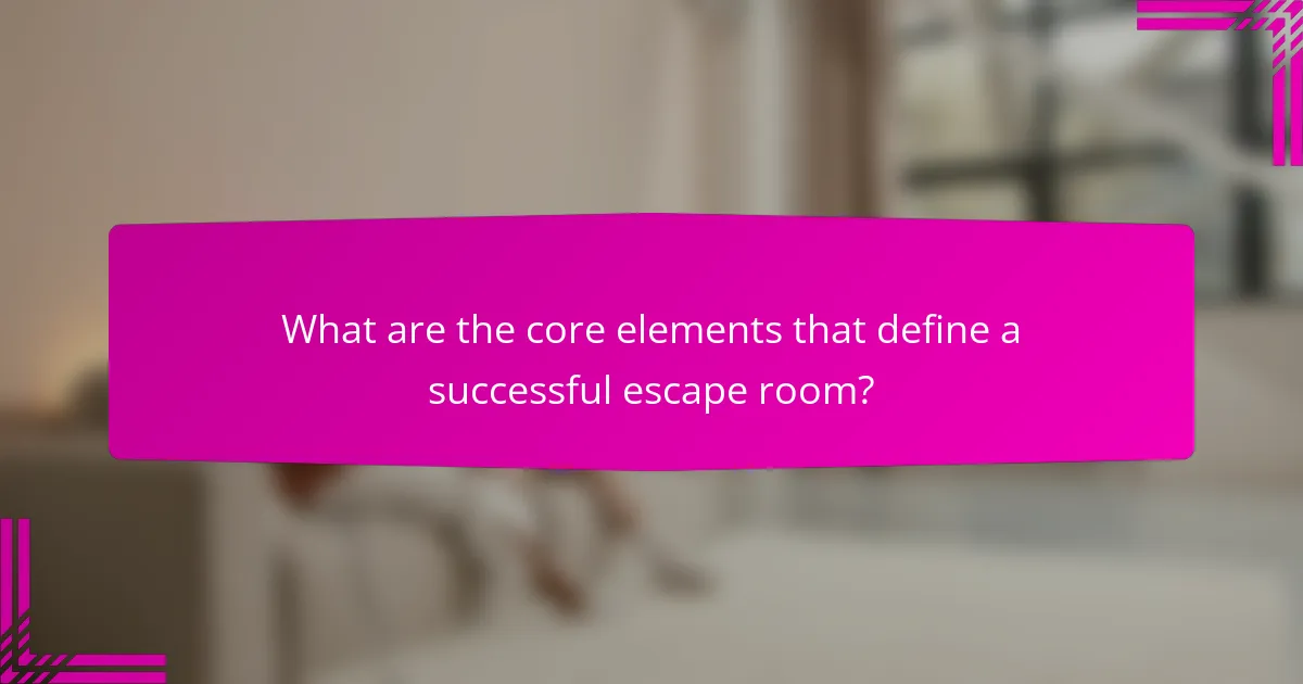 What are the core elements that define a successful escape room?