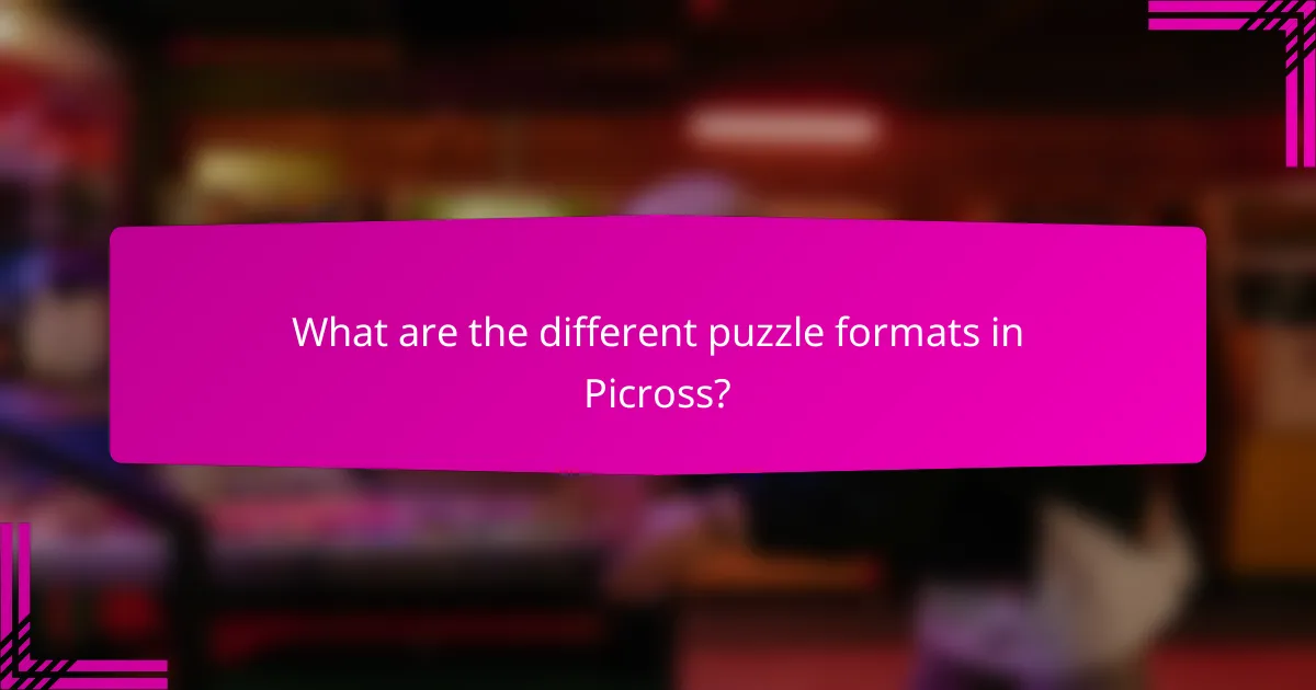 What are the different puzzle formats in Picross?