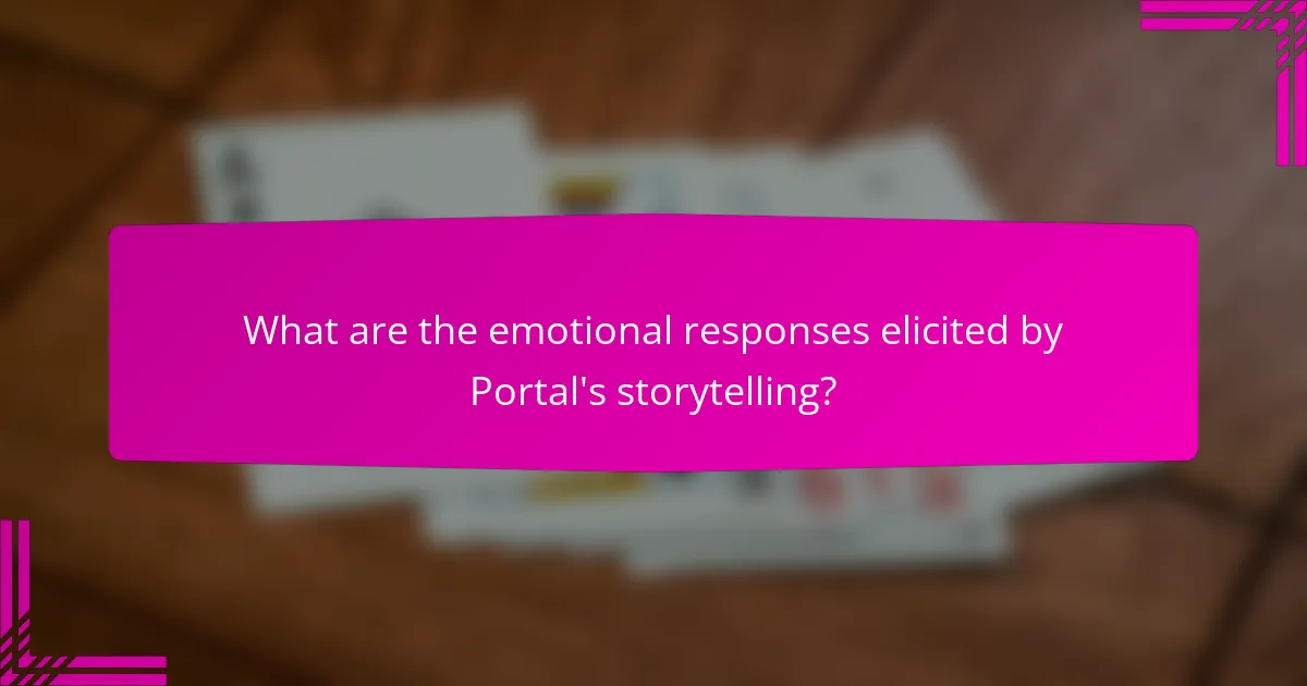 What are the emotional responses elicited by Portal's storytelling?