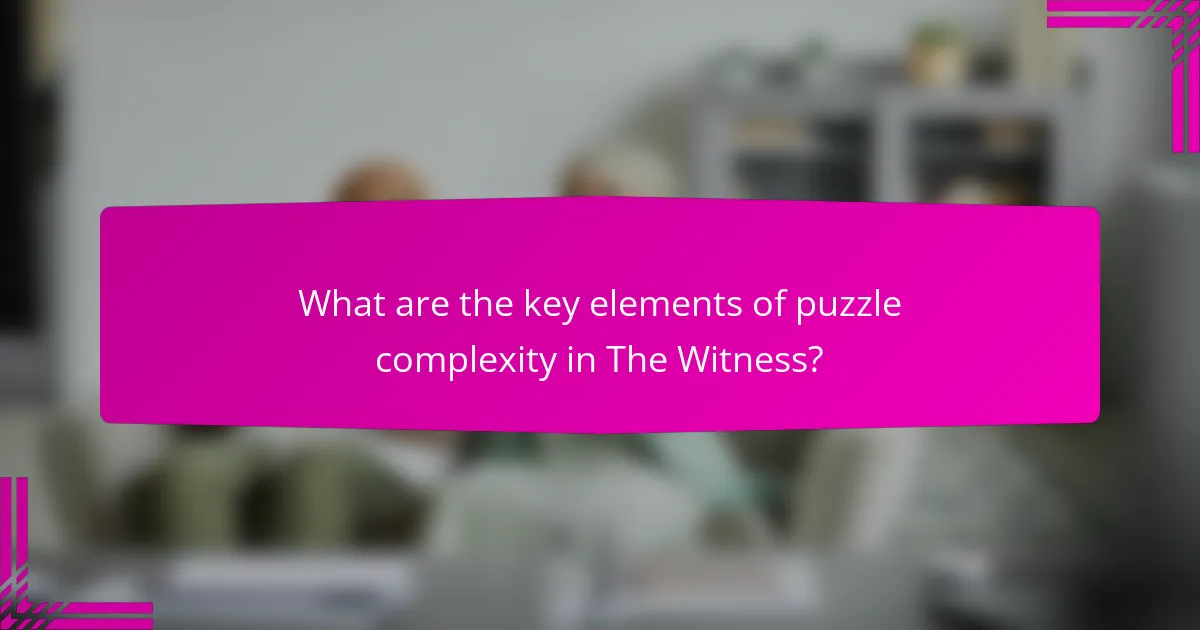 What are the key elements of puzzle complexity in The Witness?