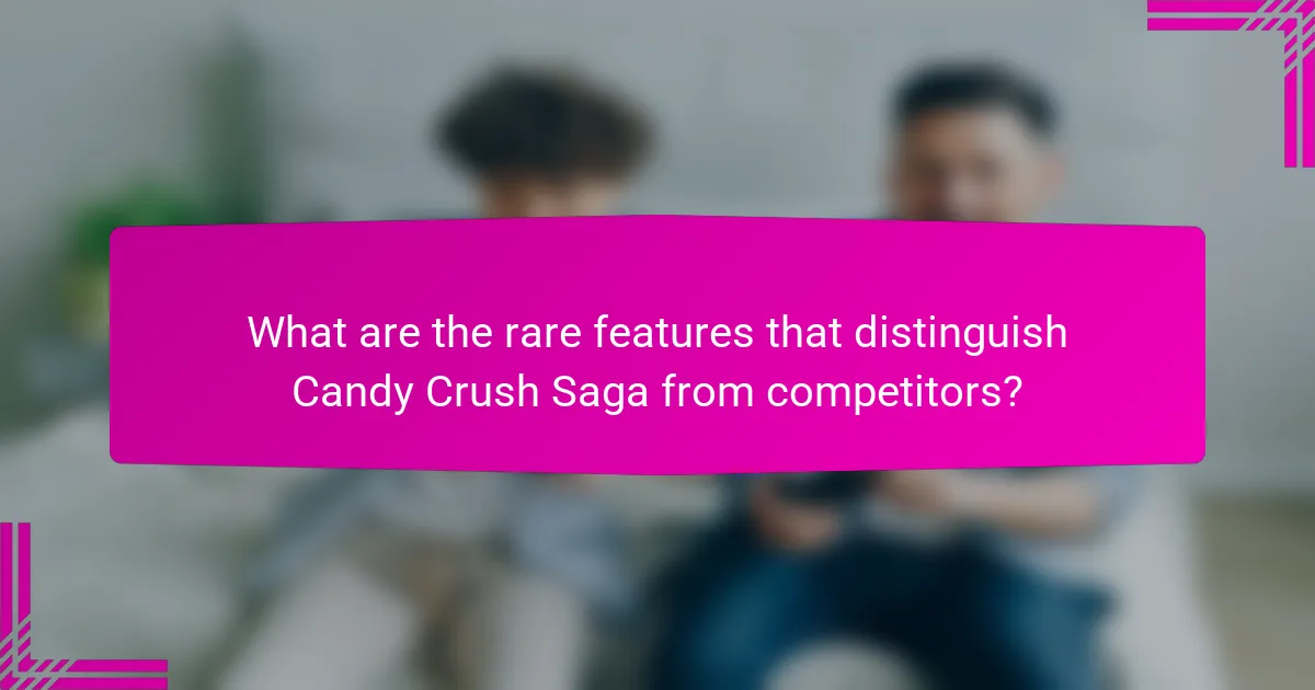 What are the rare features that distinguish Candy Crush Saga from competitors?