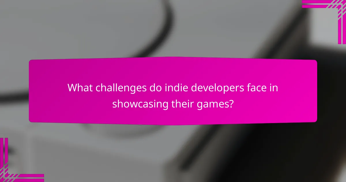 What challenges do indie developers face in showcasing their games?