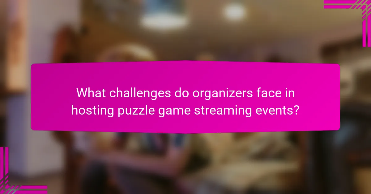 What challenges do organizers face in hosting puzzle game streaming events?
