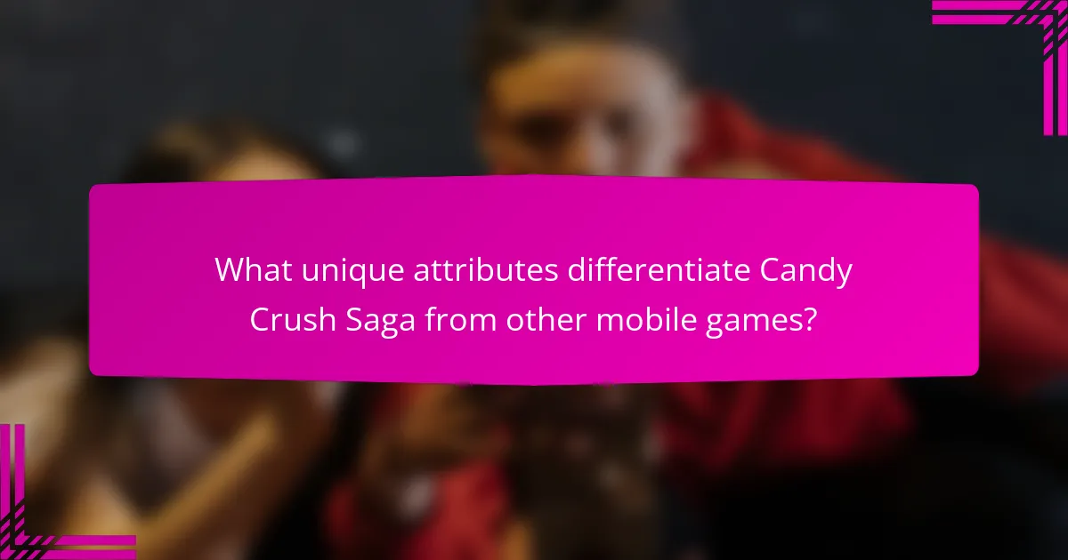 What unique attributes differentiate Candy Crush Saga from other mobile games?