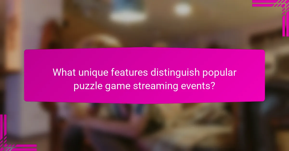 What unique features distinguish popular puzzle game streaming events?