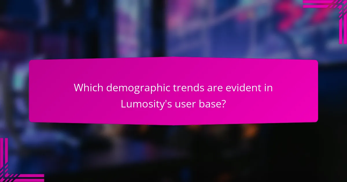 Which demographic trends are evident in Lumosity's user base?