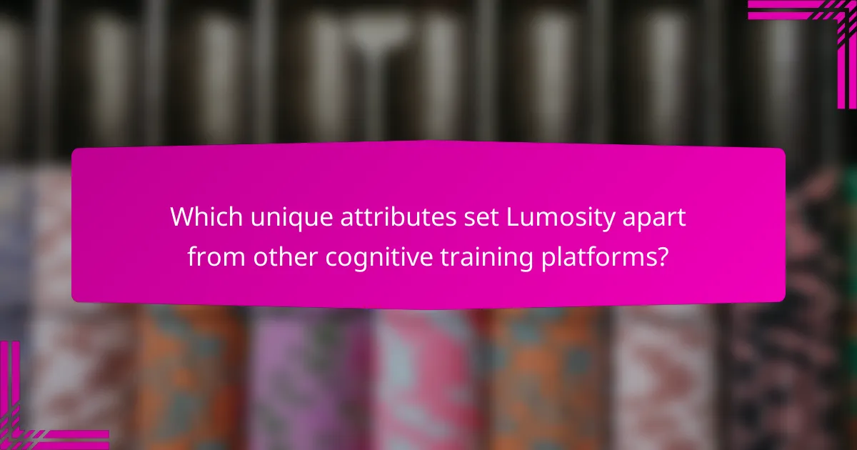 Which unique attributes set Lumosity apart from other cognitive training platforms?